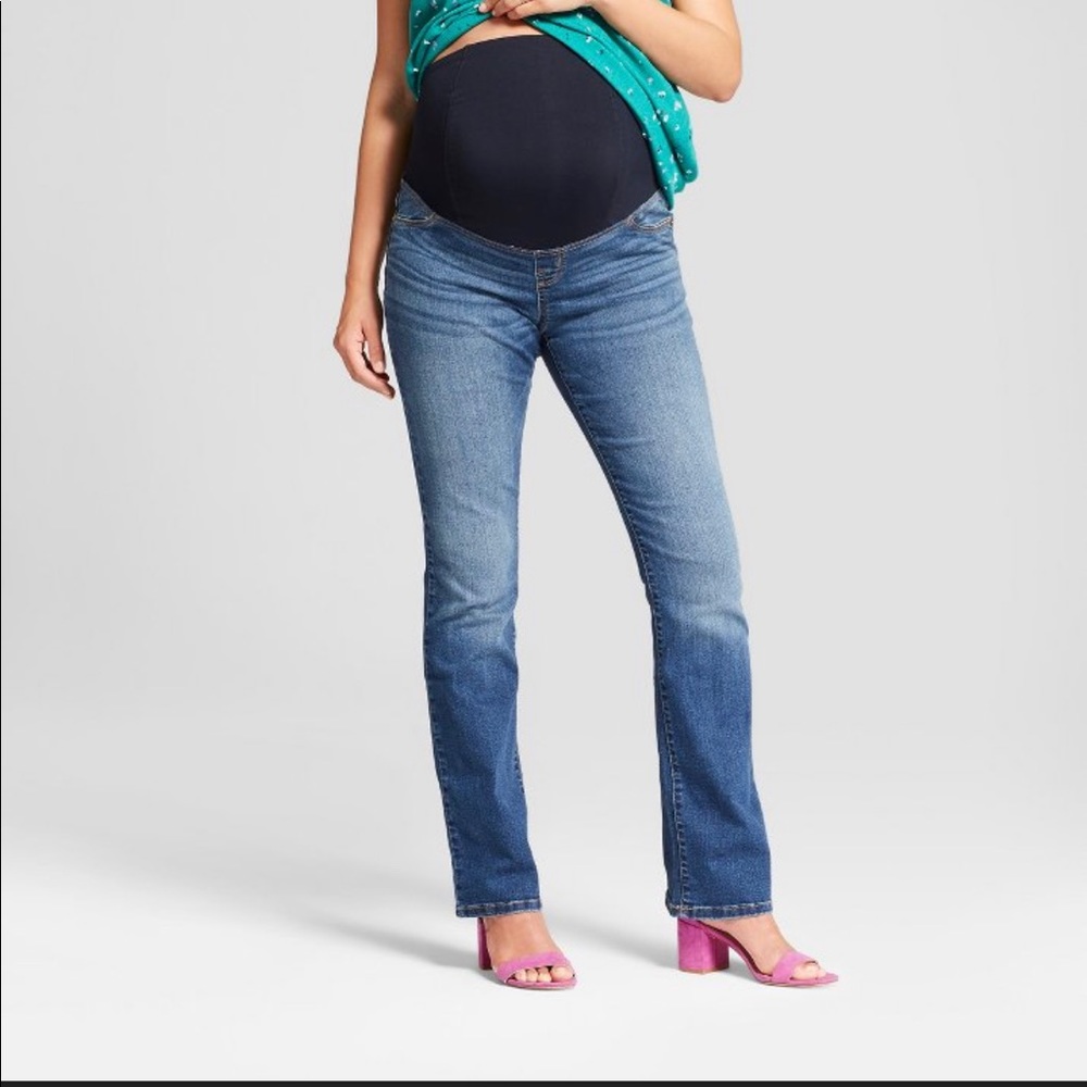 Isabel Maternity Crossover Panel Bootcut Jean, Size 16